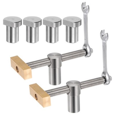 2Sets Woodworking Desktop Clips Fit 19mm Hole Adjustable Clamp with 4 Hole Stop