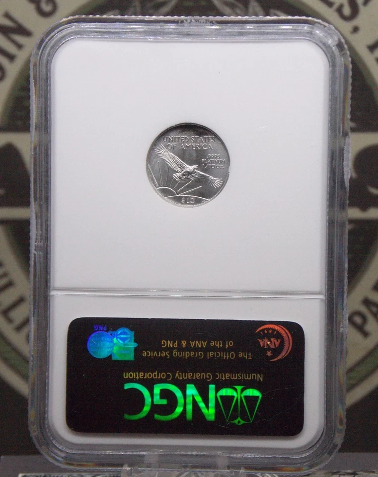 2004 $10 American *PLATINUM* Eagle 1/10th Statue of Liberty NGC MS69 #075 ECC&C - Image 4 of 4