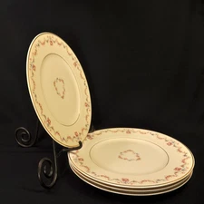 Syracuse China O.P.Co. Arcadia 4 Dinner Plates 9 3/4" Old Ivory USA 1949-1960