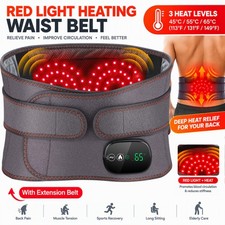 Massage Belt Red Light Heating Therapy with Vibration for Lower Back Pain Relief