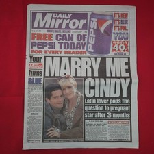 Daily Mirror Newspaper April 2 1996 (bb009) Michelle Collins EastEnders Pepsi Bl