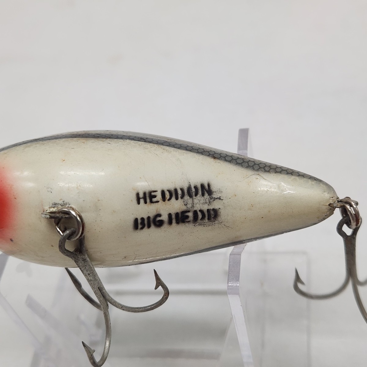 Heddon Big Hedd Fishing Lure Crankbait Grey White Honeycomb