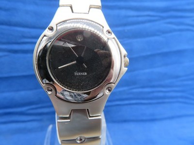 Bijoux Terner Silver Tone Watch Black Dial  New Battery