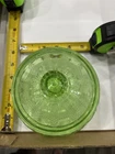 Vintage Anchor Hocking Green Depression Glass Cameo Ballerina Lidded Candy Dish