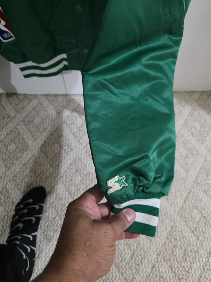 Chaqueta De Colección Años 90 Starter Boston Celtics Verde Satén Talla Hombre’s XL Foto 2 de 4