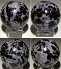 Indigo Gabbro Sphere 49.7mm 186g | Mystic Merlinite Crystal Ball | Healing Stone