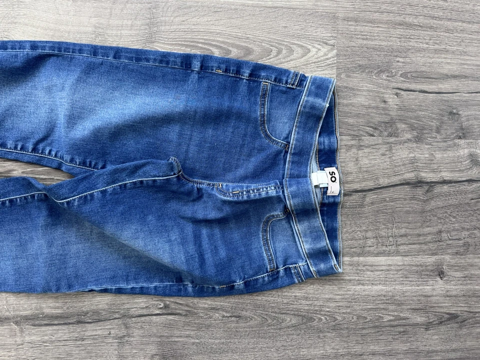 Pantalones de mezclilla elásticos ajustados de tiro medio azules talla 14 talla 14 para niñas nuevos con etiquetas Foto 3 de 4