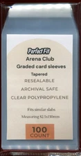 100 PERFECT FIT SLEEVES FOR ARENA CLUB, C3 GRADING , & OTHER GRADED SLABS 