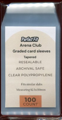 100 PERFECT FIT SLEEVES FOR ARENA CLUB, C3 GRADING , & OTHER GRADED SLABS 