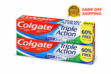 Colgate Triple Action Toothpaste 4oz 60 FREE Whitening Fresh Mint 2 Pack