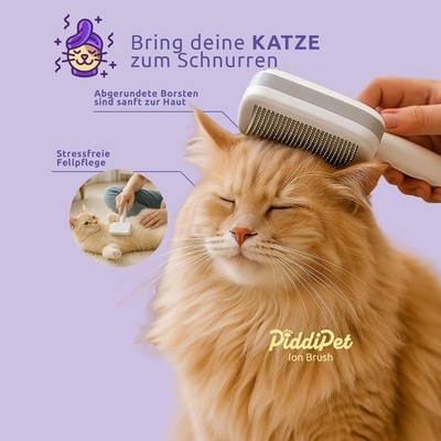 PiddiPet IonBrush Pet Hair Brush Brush Cleaning for Dog & Cat-