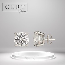 1CT Total Lab Grown Diamond Stud Earrings D/E VVS 18K White Gold IGI