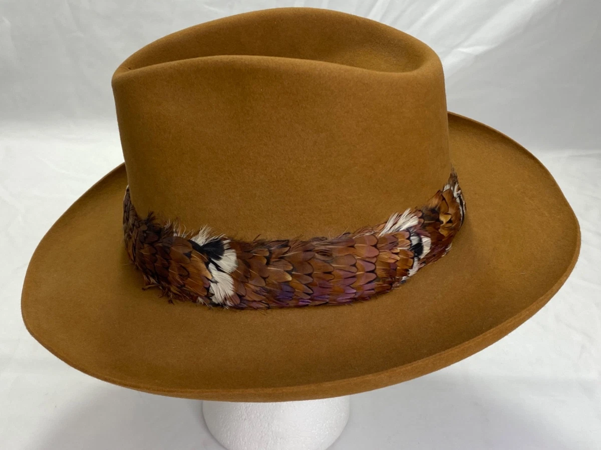 Churchill Ltd. Beaver Felt Hat 7 1/2 (Nieman-Marcus) Feather Western Vintage Churchill Men main image 4