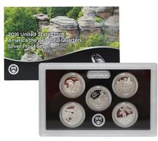 2016 Proof National Park Quarter Set Gem Uncirculated 90% Silver (OGP) 5 coins