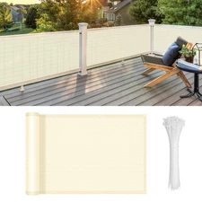 LOVE STORY 3'x16' Butter Cream Balcony Privacy Screen Deck Shield HDPE UV Protec