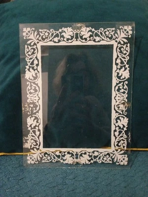 Ancien Sous Verre Pour Cadre Photo Reproduction dentelle art déco Sans socle - Photo 1/4