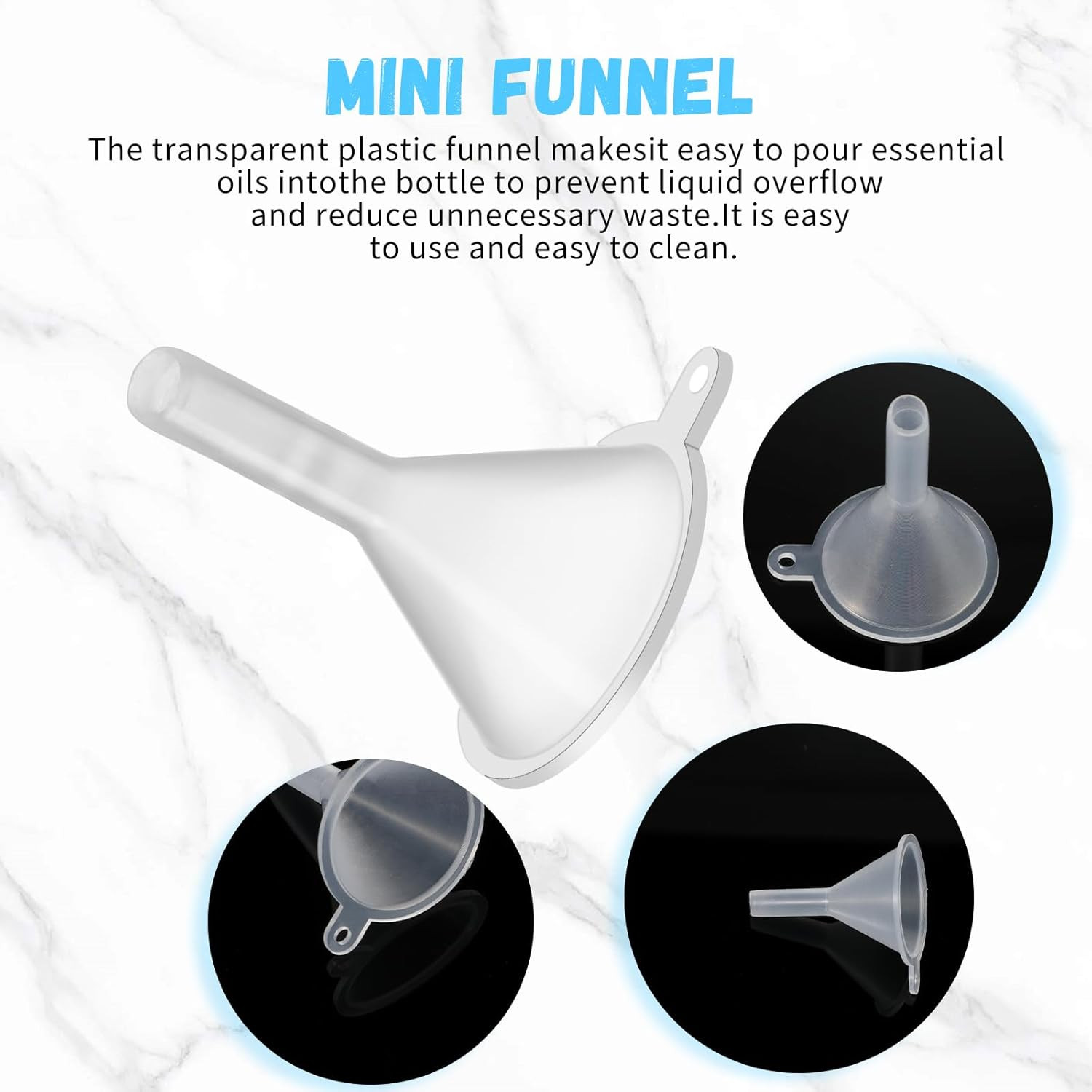 9PCS Plastic Small Funnel, Mini Perfume Funnel Filling Small Tiny Bottles Capsul