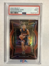 2024-25 Panini Select Concourse Alexandre Sarr #73 Maroon Prizm 142 /175 PSA 9