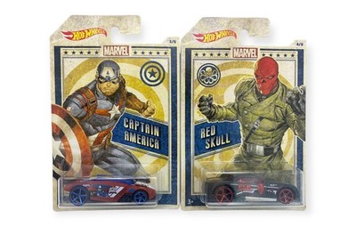 HOT WHEELS - Red Skull + Captain America - Bully Goat + Rogue Hog - NEU + OVP