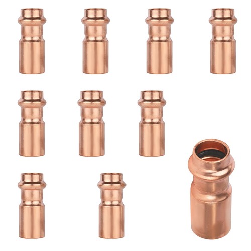 10 PCS 3/4 x 1/2 Inch FTG x Copper Press Fit Bushing Reducer Fittings