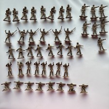 45 Greenbrier International Army Men Figures Brown Plastic 1  -1-3/4  EUC