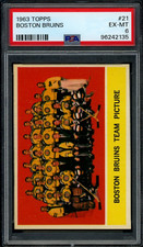 1963-64 TOPPS NHL HOCKEY #21 Boston Bruins Team Picture Card PSA 6 EX-MT