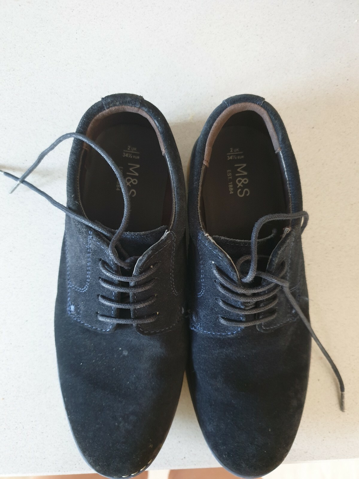 Boys blue suede shoes size 2 M\u0026S | eBay