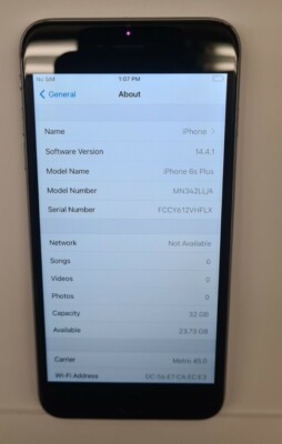 Apple iPhone 6s Plus - 32GB - Space Gray (Unlocked) A1687 (CDMA +