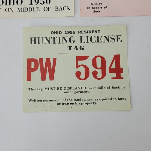 1949 1950 1951 1953 1955 OHIO RESIDENT HUNTING LICENSE LOT - Picture 5 of 8
