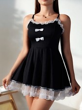 Lolita Women French Maid Fancy Dress Costume Ladies Role Play Outfit Babydoll US