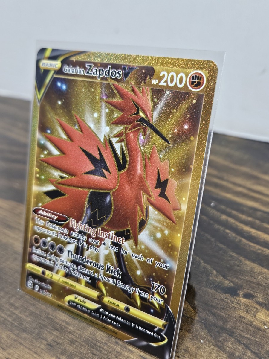 Pokemon Galarian Zapdos V 182/172 Secret Rare Pack Fresh NM/Mint