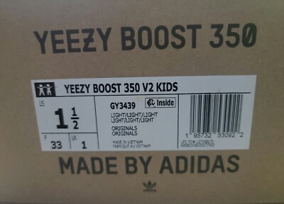 yeezy 350 kid size chart