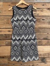 J Crew Diamond Print Basketweave Sheath Dress Pockets Sleeveless Womens Sz 0