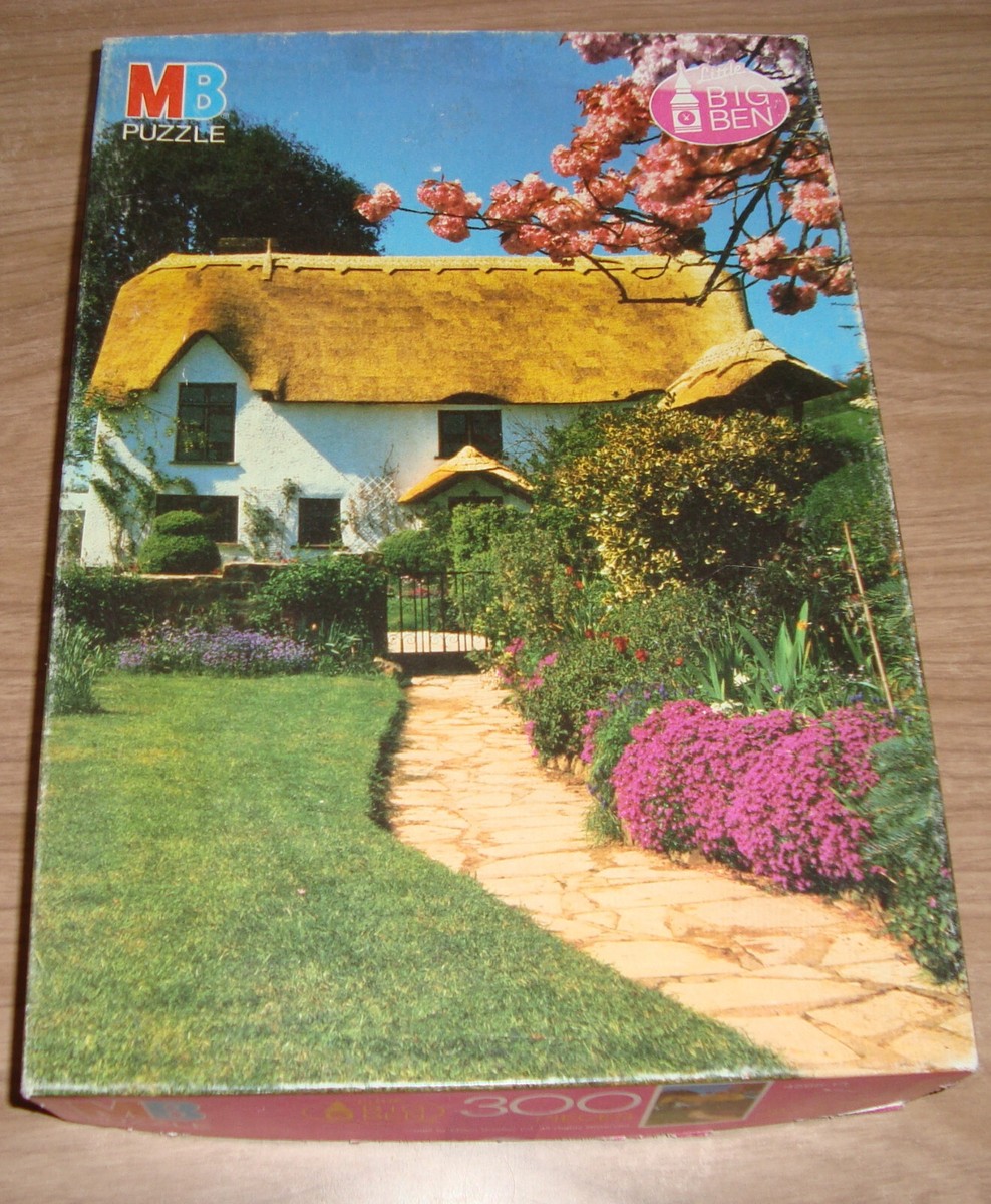 English Cottage Milton Bradley 300 Piece Jigsaw Puzzle Complete 19x13