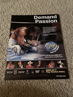 Vintage 2006 WWE 24/7 ON DEMAND NETWORK Poster Print Ad SHAWN