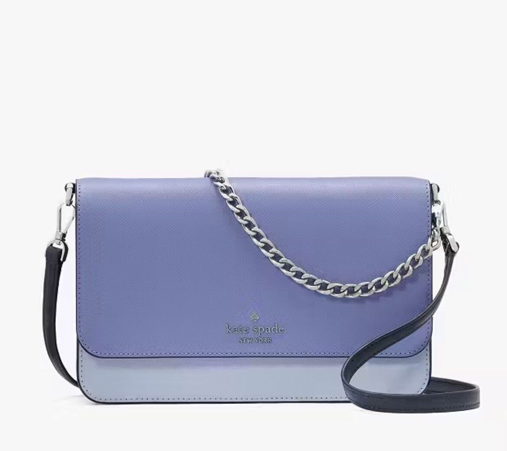 Kate Spade Madison Colorblock Flap Convertible Crossbody In Evening Blue Iris