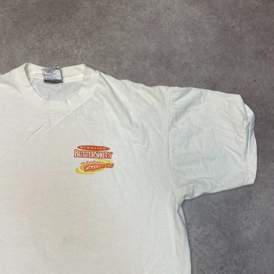 Buttershots T-Shirt Mens Snack Graphic Spellout Short Sleeve Tee, White XL image 3