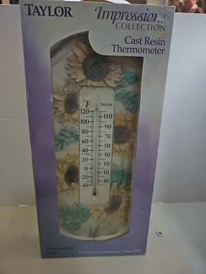 Taylor  Sunflower  Impressions Collection Cast Resin Thermometer New