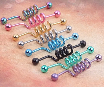 Industrial Scaffold Ear Piercing Earring bar Barbell Helix Tragus Screw Looped 