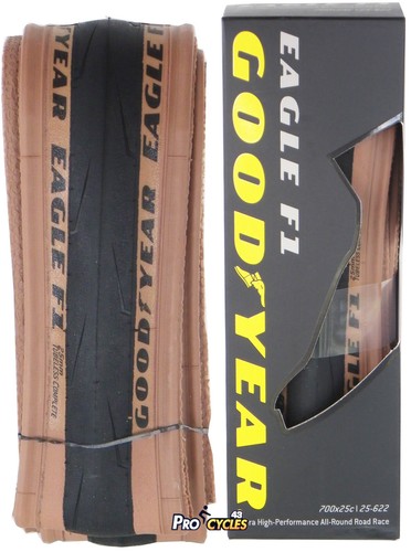 Pneu Vélo Route Goodyear Eagle F1 700x25C - Tubeless Ready, 120 TPI, Pliable - Noir