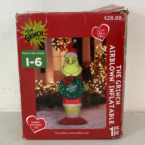 *PARTS ONLY* Gemmy Christmas Airblown Inflatable Grinch with Wreath, 5.