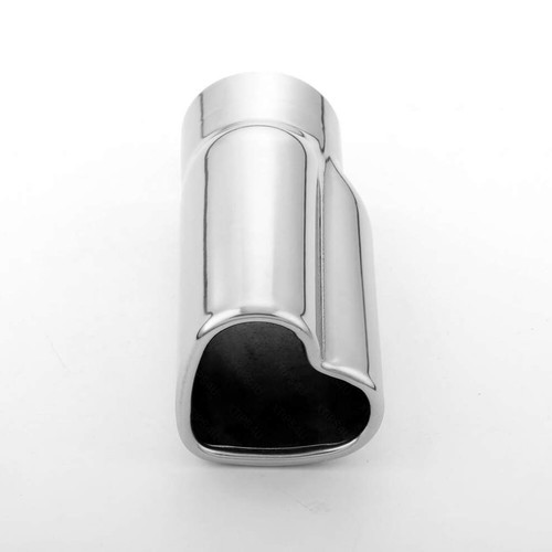 2.25" Inlet 304 Stainless Steel Exhaust Tip Heart Shaped 6" Long 3"x2.5" Out - Picture 2 of 6