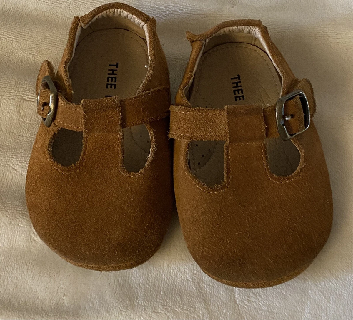 THEE BRON Infant Toddler Baby Soft Sole Leather Shoes for A brown Size 13