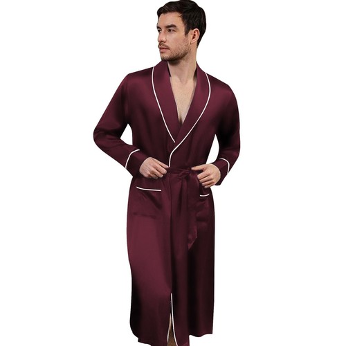 Herren Seide Satin superweiche Robe - 5 TAGE VERSAND USA - Verkäufer - SCHNELLER VERSAND!!!! - Bild 6 von 30