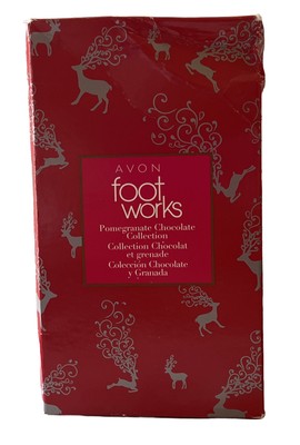 Avon footworks pomegranate chocolate collection Soak, Scrub, Cream 3.4 Oz Ea