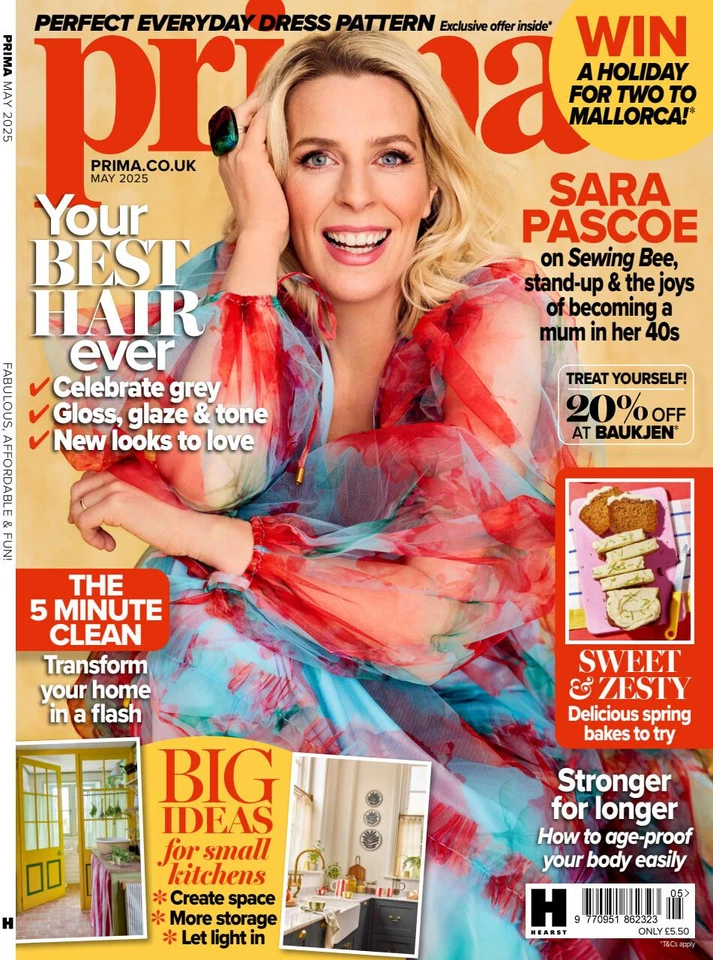 PRIMA MAGAZINE MAY 2025 ~ SARA PASCOE ~ NEW ~