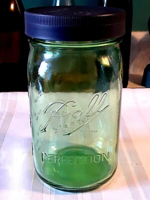 BALL MASON JAR Purple Amber Green Glass Storage Leak Proof QUART Wide Mouth