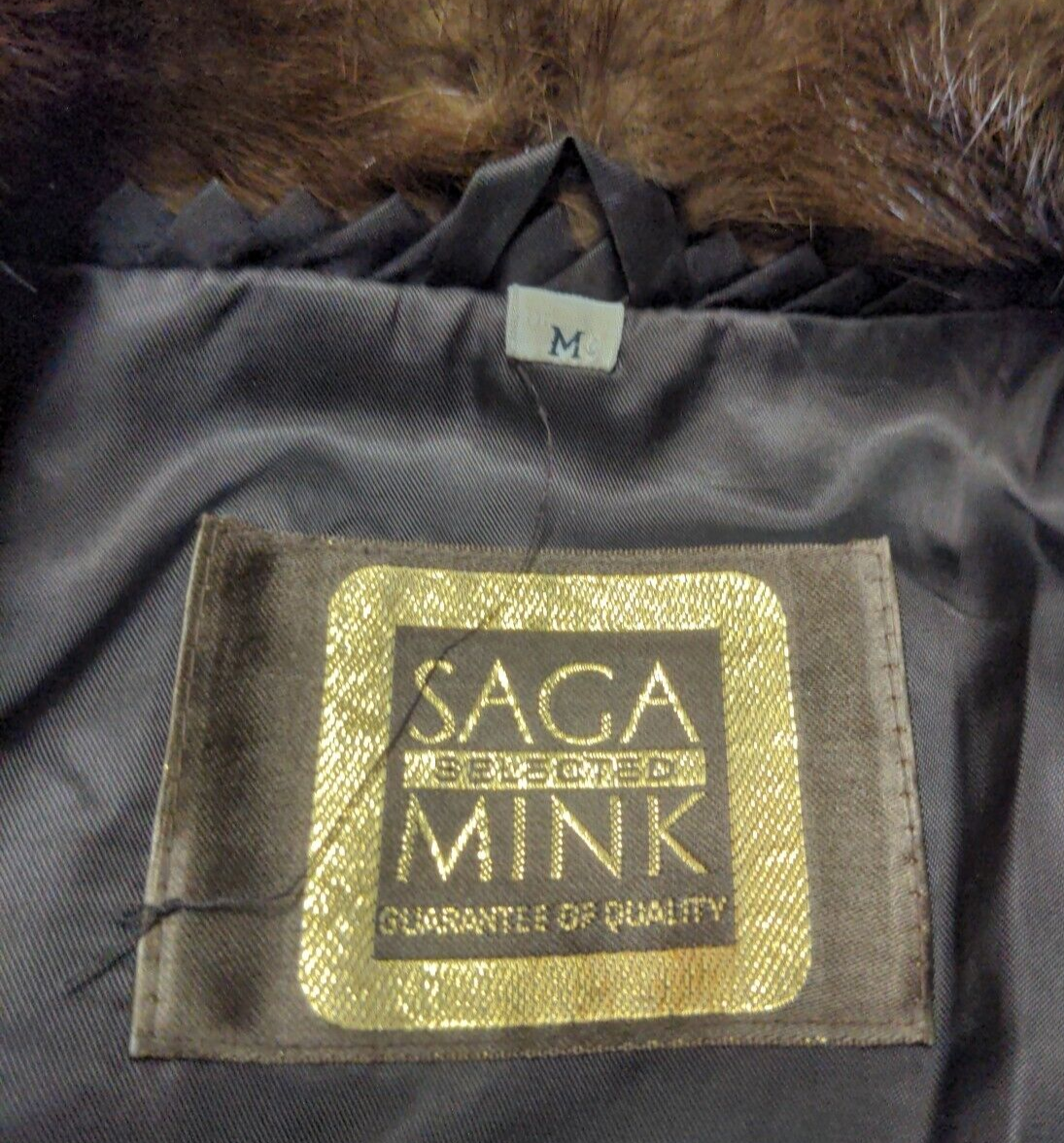 ジャケット・アウター SAGA MINK Black SAGA Mink Coat with Notch Collar: FurSource.com