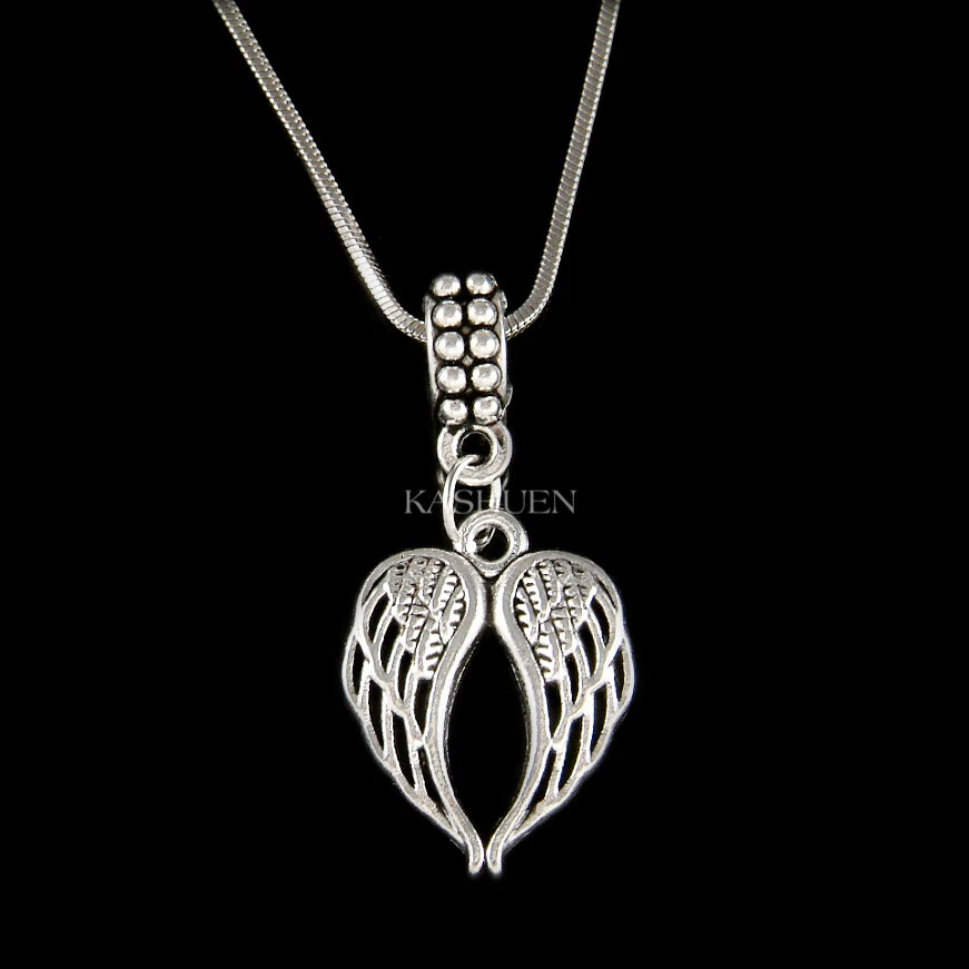 Collana Con Ciondolo Ala D'Angelo In Argento Sterling 925 | Lunghezza 45,7 Cm, Placcato Rodio - 5