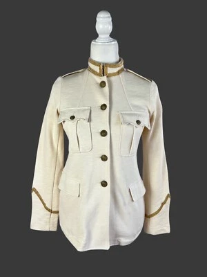 Denim & Supply Ralph Lauren Military Band Gold Embroidered Off White Jacket NWT - Image 1 of 4